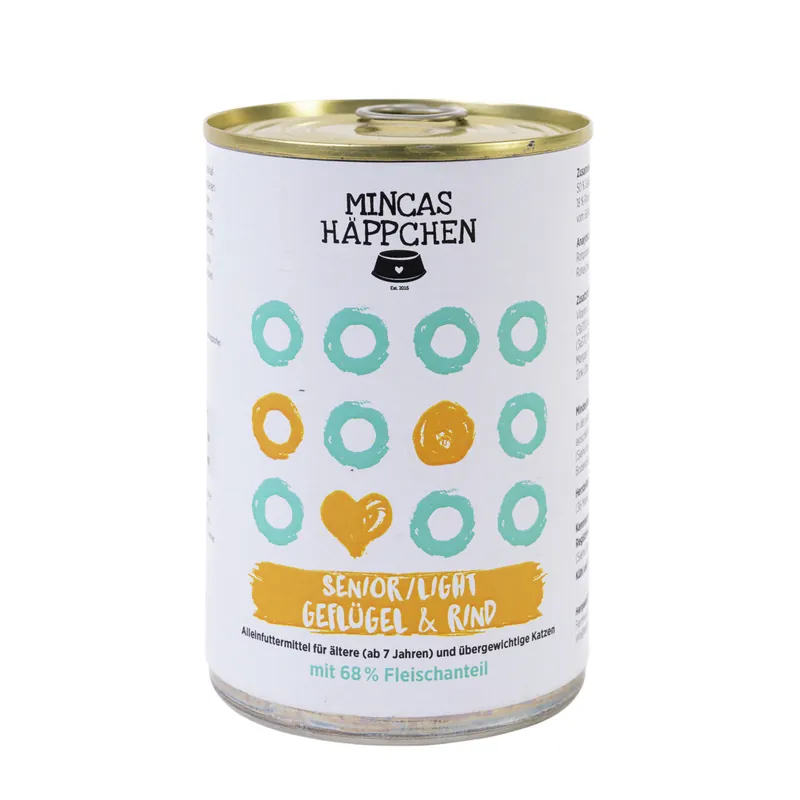 Preis Gesenkt Sparpaket 24 x 400 g Mincas Häppchen Senior light Geflügel Katzen Nassfutter